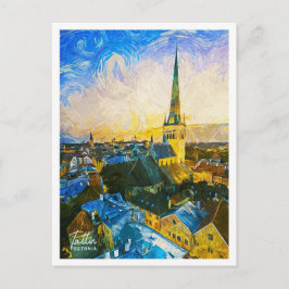 Tallin Estlands vackra oljefärg liggande Vykort
