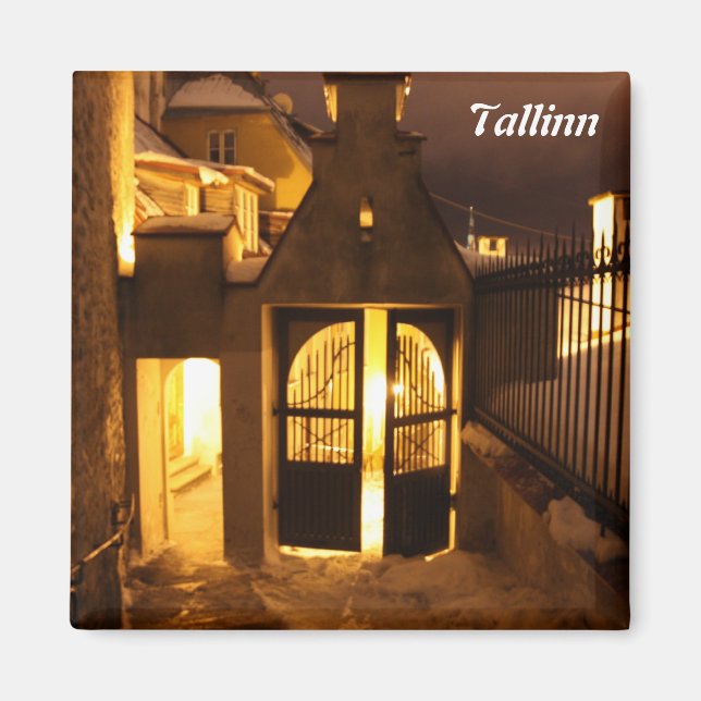 Tallinn Aglow in Winter-Magnet Magnet (Framsidan)