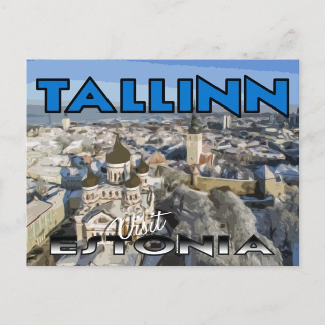 Tallinn, besök Estlands vykort (Framsida)