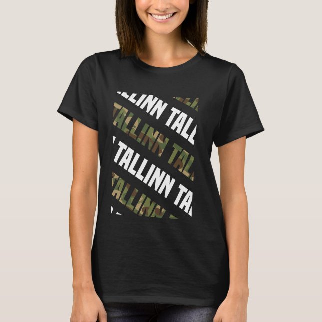 Tallinn Camo Mönster Grönt Camouflage T Shirt (Framsida)