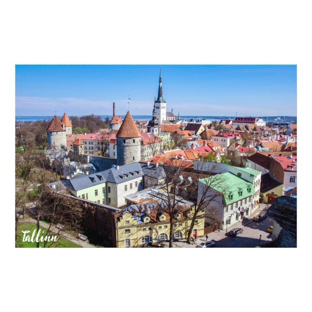 Tallinn-erivat i centrala delen av staden fototryck (Framsidan)