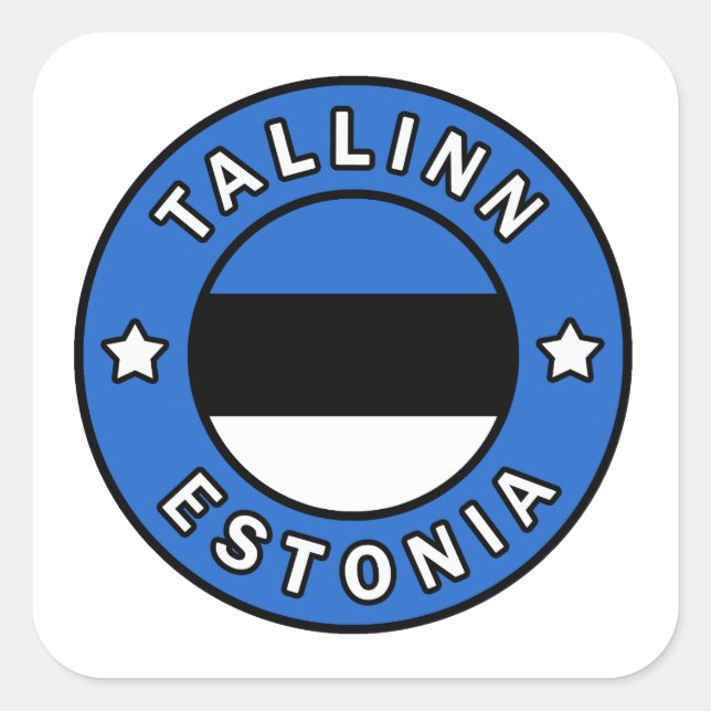 Tallinn Estland Fyrkantigt Klistermärke (Framsida)