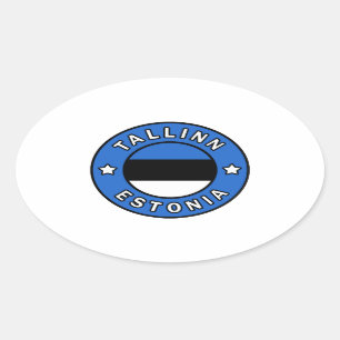 Tallinn Estland Ovalt Klistermärke