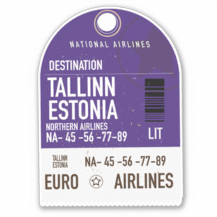 Tallinn Estland resebiljett Klistermärken