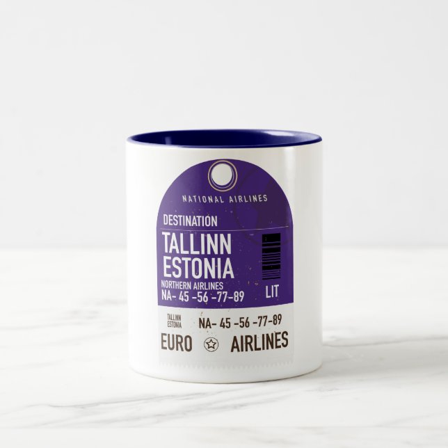 Tallinn Estland resebiljett Två-Tonad Mugg (Center)