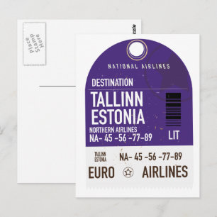 Tallinn Estland resebiljett Vykort