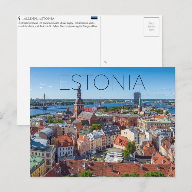 Tallinn, Estland Resebrevkort Vykort (Fram/baksida)