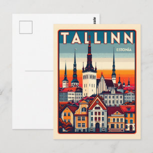 Tallinn Estland retro resor presenter Vykort