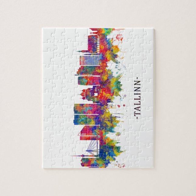 Tallinn Estland Skyline Pussel (Vertikal)
