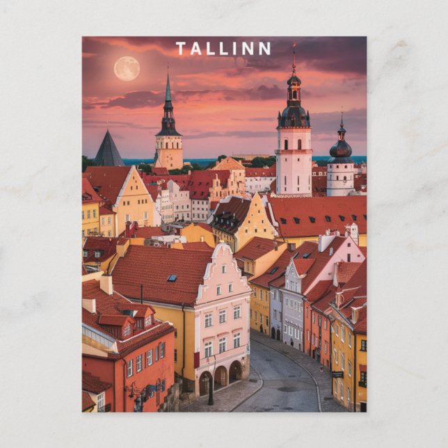 Tallinn Estland Street Travel Vykort (Framsida)