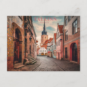 Tallinn Estland Street Vintage resor Vykort