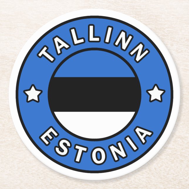 Tallinn Estland Underlägg Papper Rund (Framsidan)