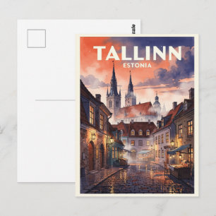 Tallinn Estland Vintage Resa Vykort