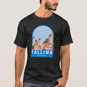 Tallinn Estonia Retro Travel Art Vintage T Shirt