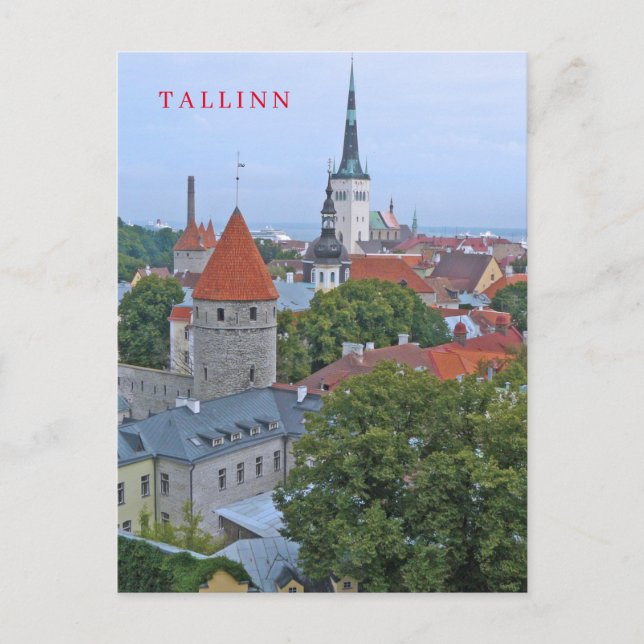 Tallinn Gamla Stan torn utsikt vykort (Framsida)