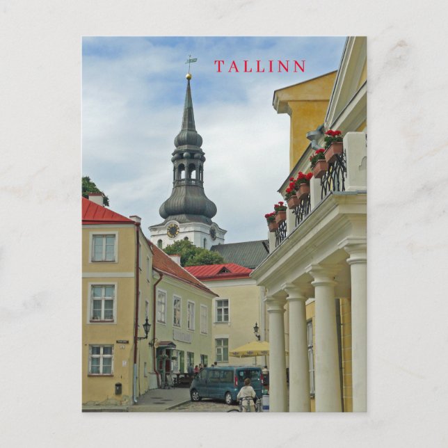 Tallinn Gamla Stan vy vykort (Framsida)