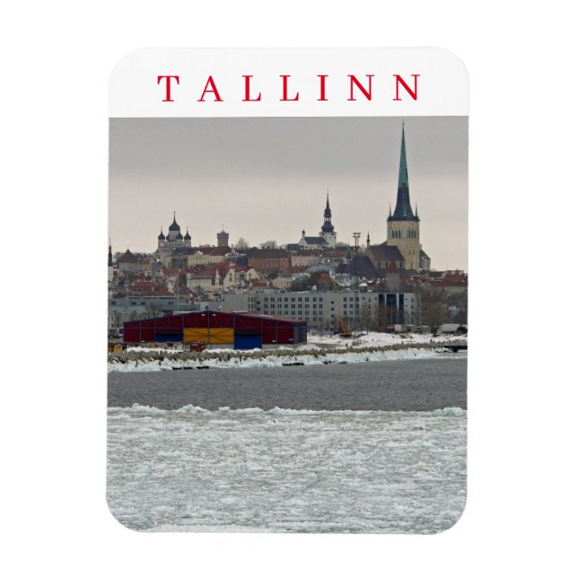 Tallinn i vintervy, kylmagnet magnet (Vertikal)