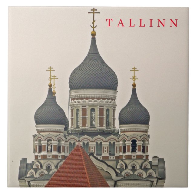 Tallinn Nevsky Cathedral View keramic tile Kakelplatta (Framsidan)