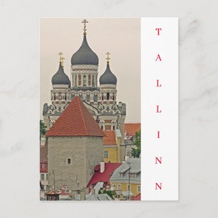Tallinn Old Town torn och vykort för katedral