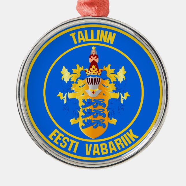 Tallinn Round Emblem Julgransprydnad Metall (Framsidan)