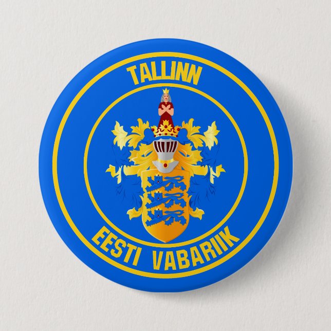 Tallinn Round Emblem Knapp (Framsida)