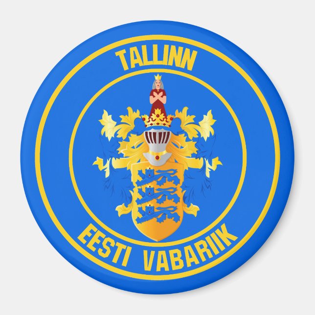 Tallinn Round Emblem Magnet (Framsidan)