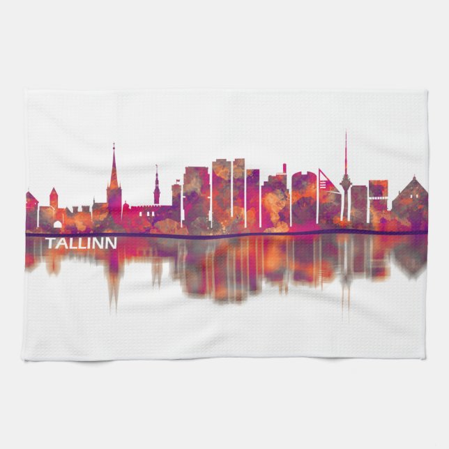 Tallinn Skyline Kökshandduk (Horisontell)