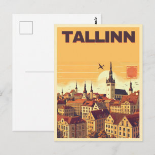 Tallinn stad Estland retro resepresenter Vykort