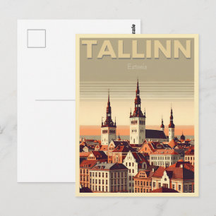 Tallinn stad Estland retro resepresenter Vykort
