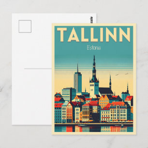 Tallinn stad Estland retro resepresenter Vykort
