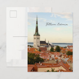 Tallinn stadssilhuett, Estland resebild Vykort