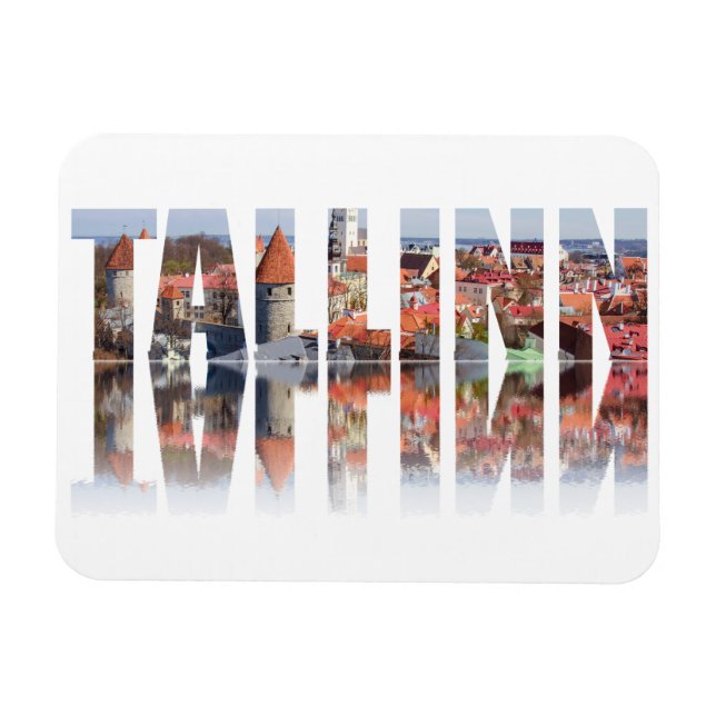 Tallinn text sammansatt av gammalt magnet (Horisontell)