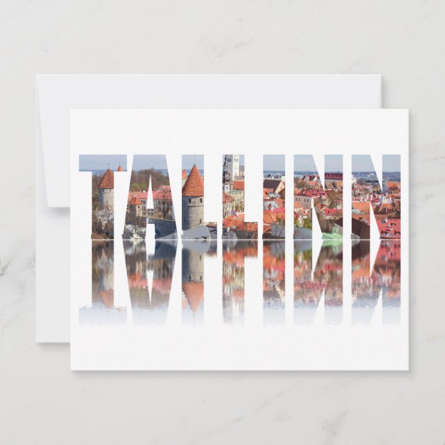Tallinn-text som består av den gamla stadsvyn (Framsida)