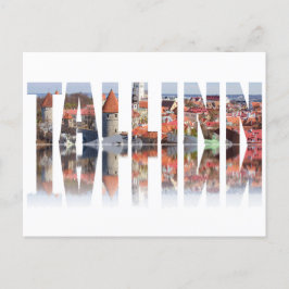 Tallinn-text som består av den gamla stadsvyn vykort