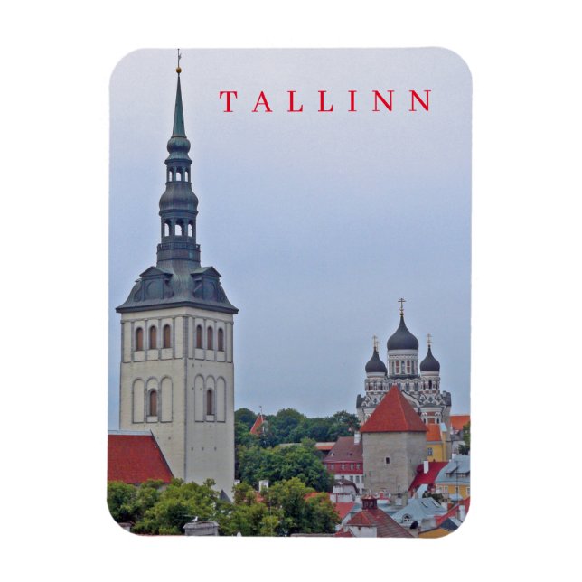 Tallinn torn och katedralkylskåp magnet (Vertikal)