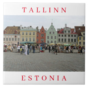 Tallinn Town Hall Square keramisk panel Kakelplatta