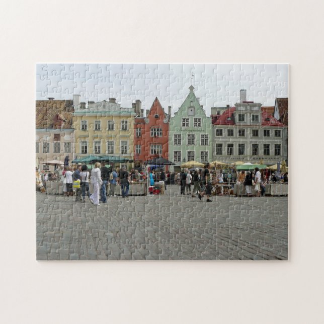 Tallinn Town Hall Square view puzzle Pussel (Horisontell)