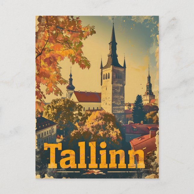 Tallinn Vintage Vykort (Framsida)