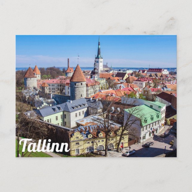Tallinn-vykort för flygvykort i närheten av staden vykort (Framsida)