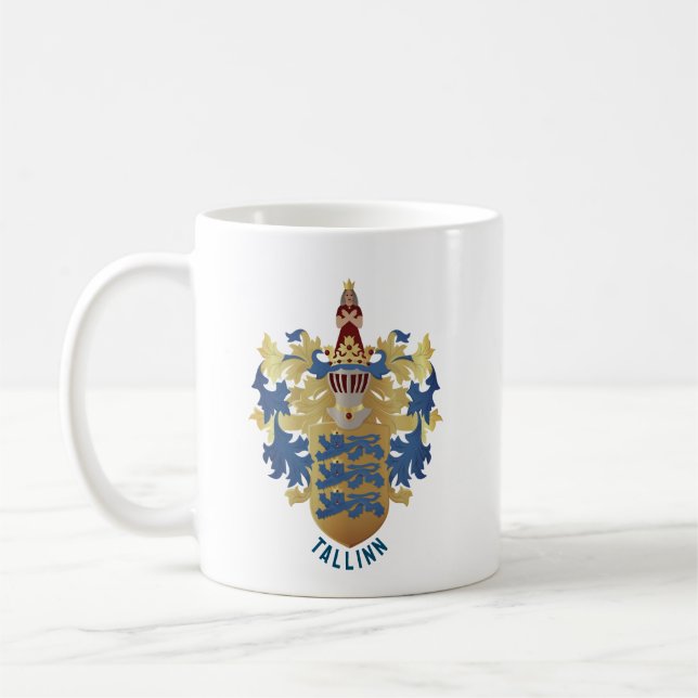 Tallinns stadsvapen - ESTLAND Kaffemugg (Vänster)