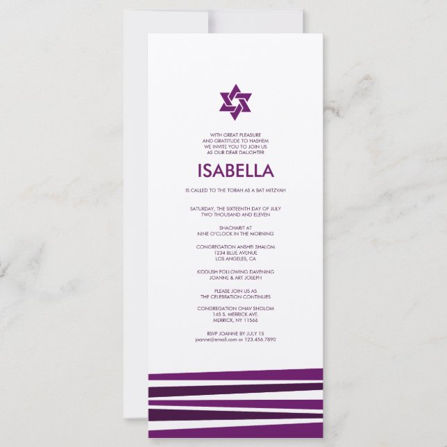Tallit Pub Mitzvah i Metallic Silver Inbjudningar (Framsida)