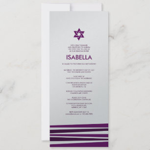 Tallit Pub Mitzvah i Metallic Silver Inbjudningar