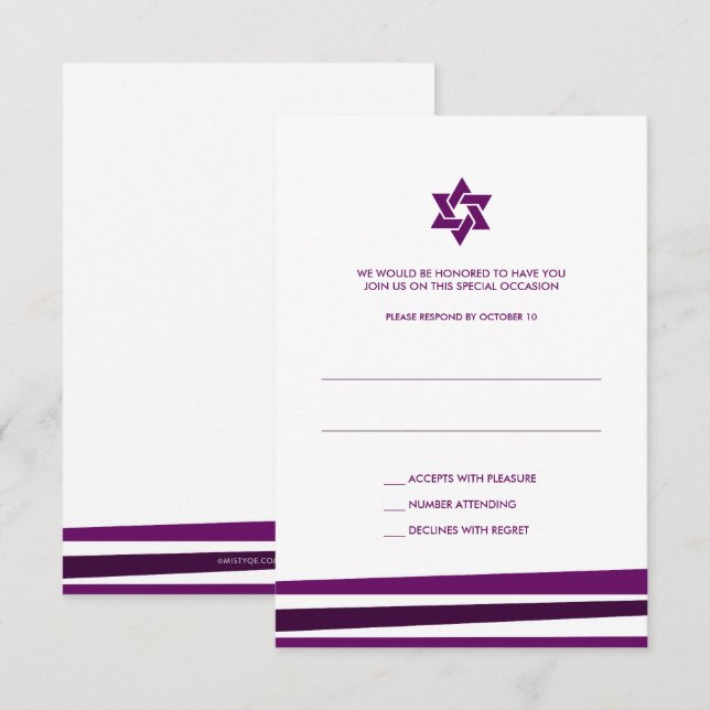 Tallit Pub Mitzvah OSA Kort (Fram/baksida)