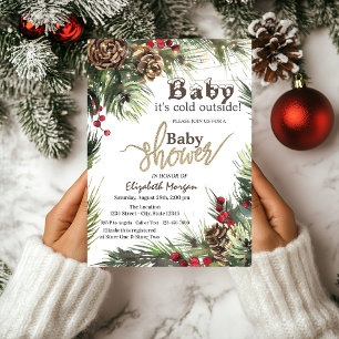 Tallkullar, Trädgrenar Baby Shower Inbjudningar