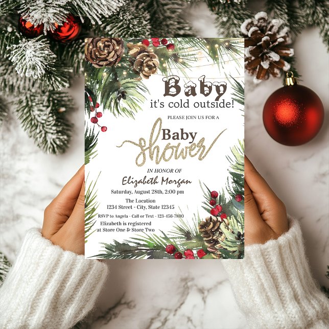Tallkullar, Trädgrenar Baby Shower Inbjudningar (Skapare uppladdad)