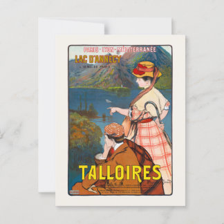 Talloires. Lac D'annecy Vintage Affisch 1910 Vykort
