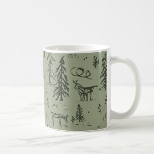 Tallrik liv i Pine Deer Lake - kloka gröna skogsmö Kaffemugg