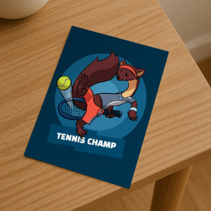 Tallrik Mård Anpassad Text Tennis Trick Shot Teckn Vykort