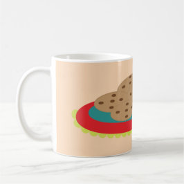 Tallrik med kakor kaffemugg