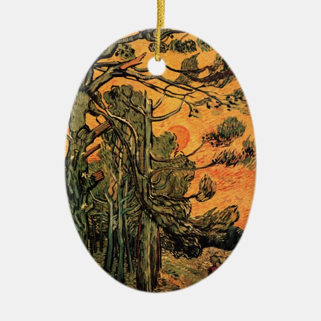 Tallrik med tallar av Vincent van Gogh Julgransprydnad Keramik (Framsidan)